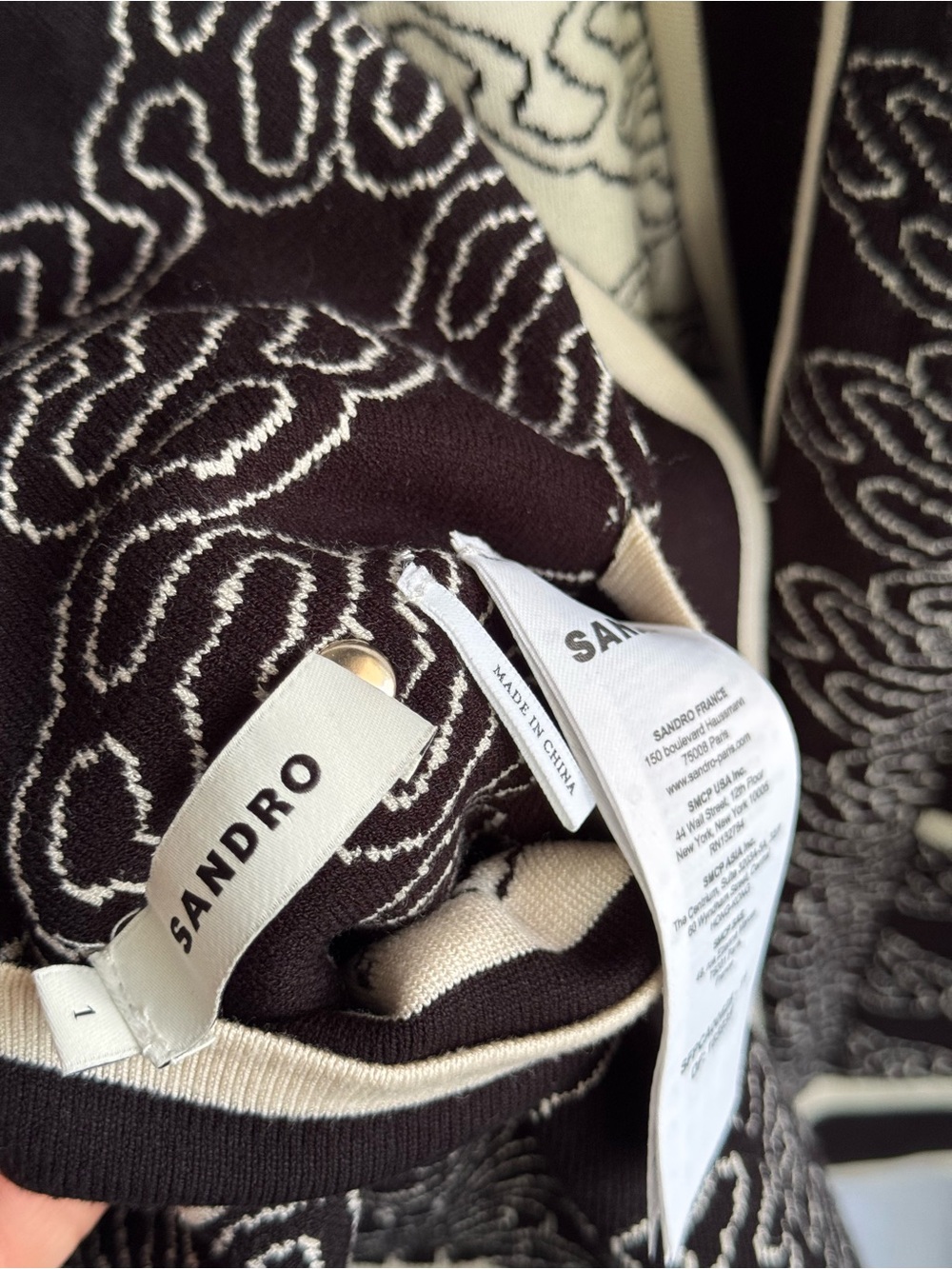 Sandro Enea Jacquard Knit Open Cardigan - Picture 6 of 8